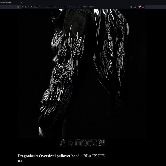 Dragonheart Oversized pullover hoodie BLACK ICE